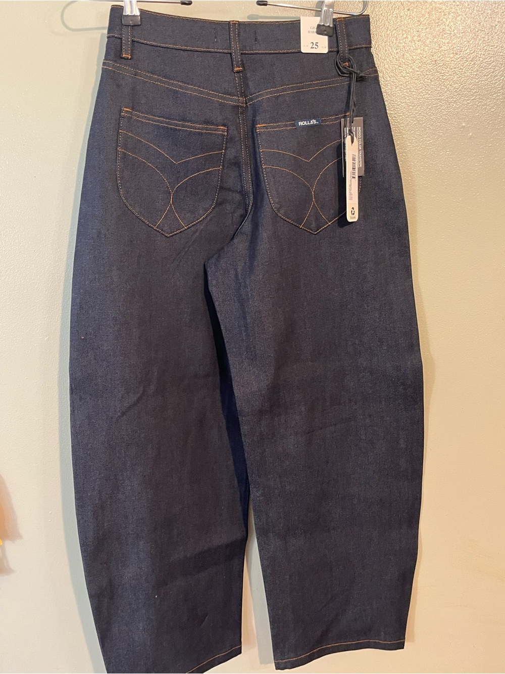 ROLLA'S High-Rise Madame  Indigo Button-Fly Women's Jeans Gigi Barrel Leg 25 NWT - Picture 3 of 14